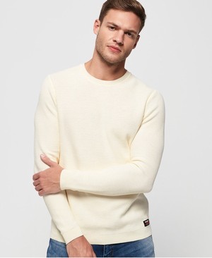 Superdry Supima® Cotton Crew Neck Férfi Ugró Bézs | MHIRQ2875